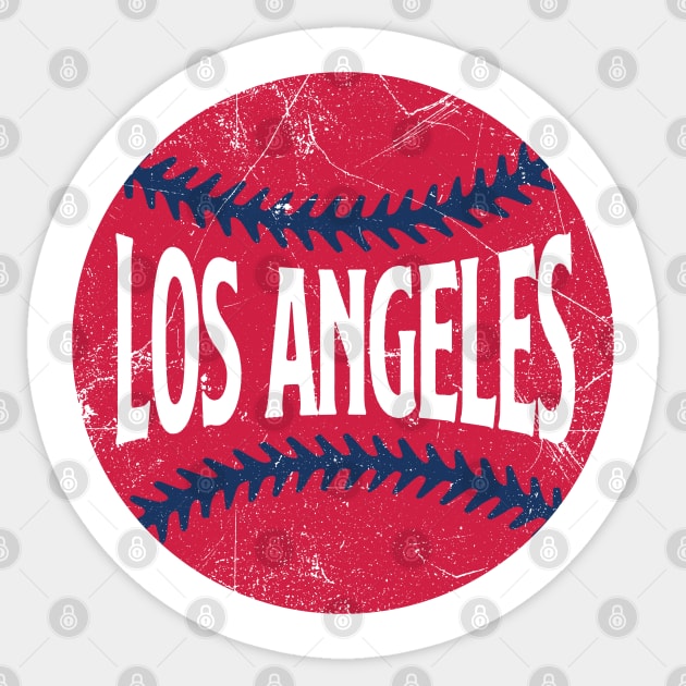 Los Angeles Retro Baseball - White Sticker by KFig21